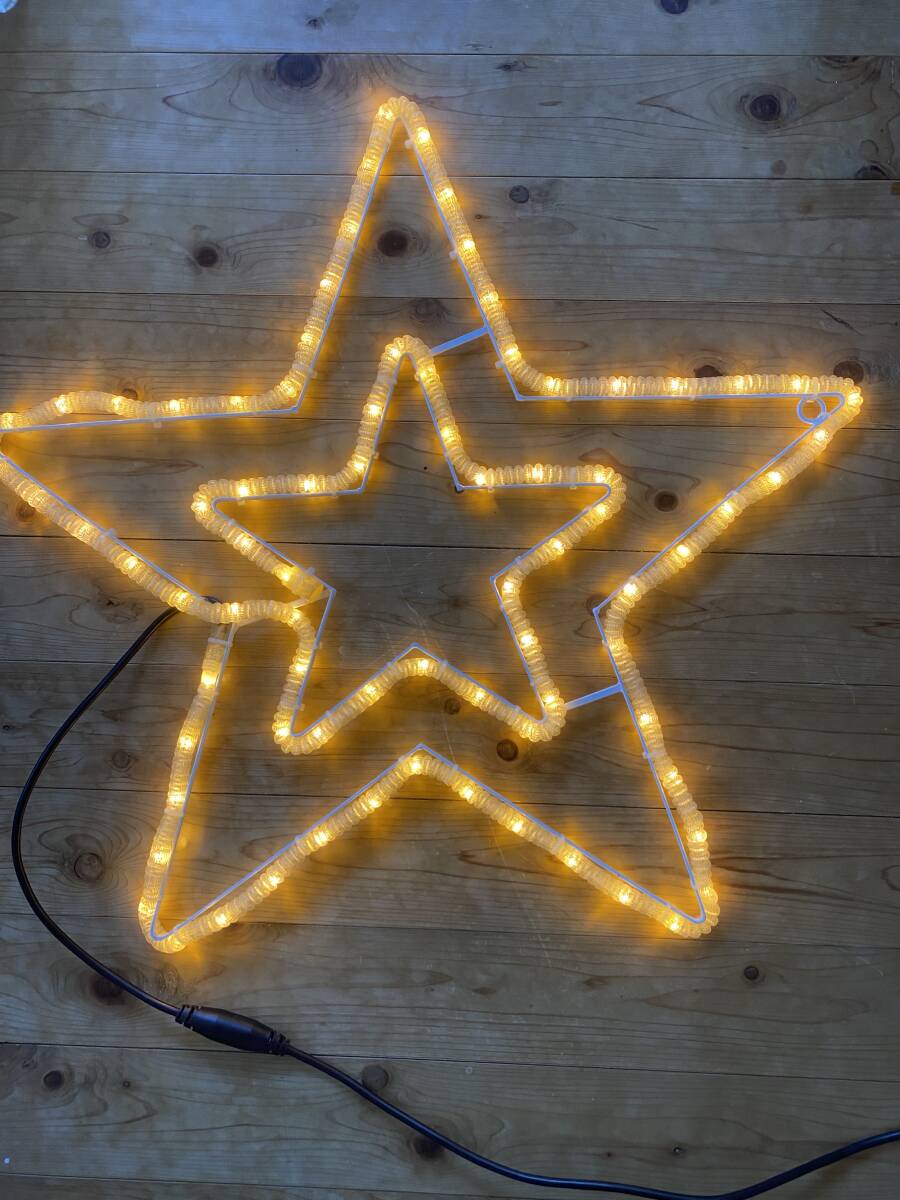クリスマス イルミネーション モチーフ ライト スター 星 LED シャンパンゴールド色 中古稼働品 防雨型屋外用 AC100V拍卖