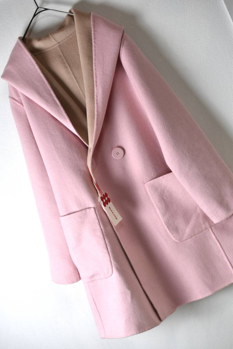 DoCLASSE ドゥクラッセ ダブルフェイスフーデットウールコート サイズ11 未使用品 リバーシブル拍卖