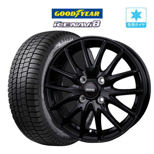 【2025年製】スタッドレス タイヤ ホイール 4本 14インチ 4穴 pcd100 DOS RP-7 グッドイヤー アイスナビ8 155/65R14 軽自動車拍卖