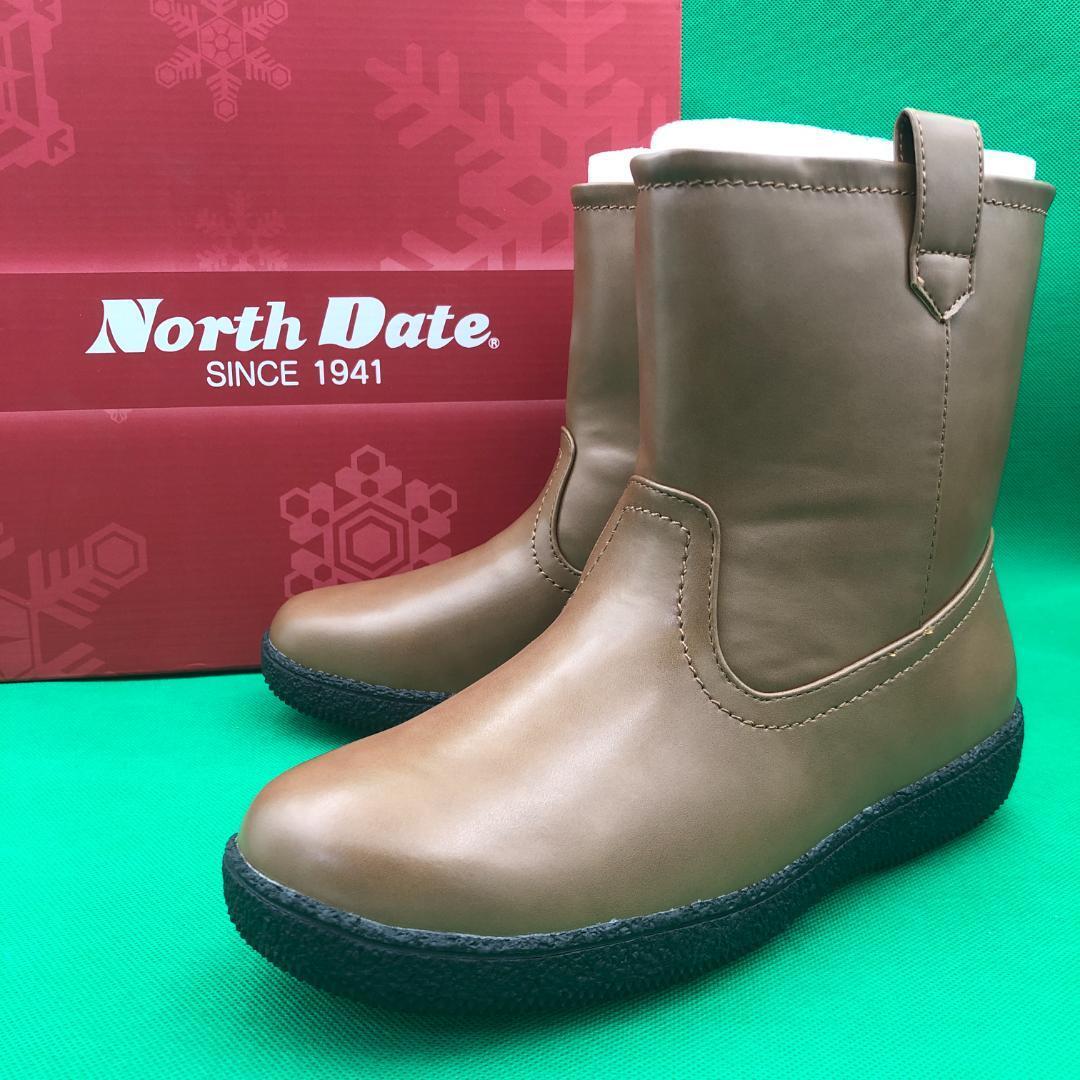 ノースデイト レディース ブーツ ブラウン 24cm スパイク付き★新品 送料無料★防寒 防水 スノーシューズ ウィンター ブーティ 579749拍卖