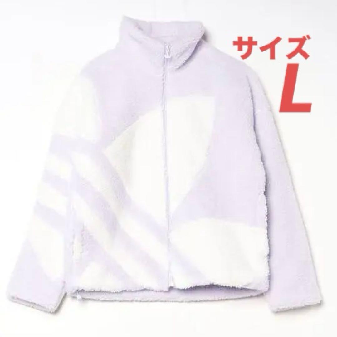 adidas(アディダス)ビッグロゴ トレフォイル フリース ジャケット L パープル★新品 送料無料★HR3488 ボアジャケット 4066755614813拍卖
