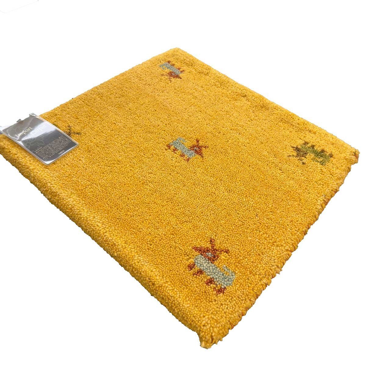 ◆送料無料◆ インド製 手織り ギャベ 40cm角 ウール100% チェアパッド ミニマット【CM-7057-20】拍卖