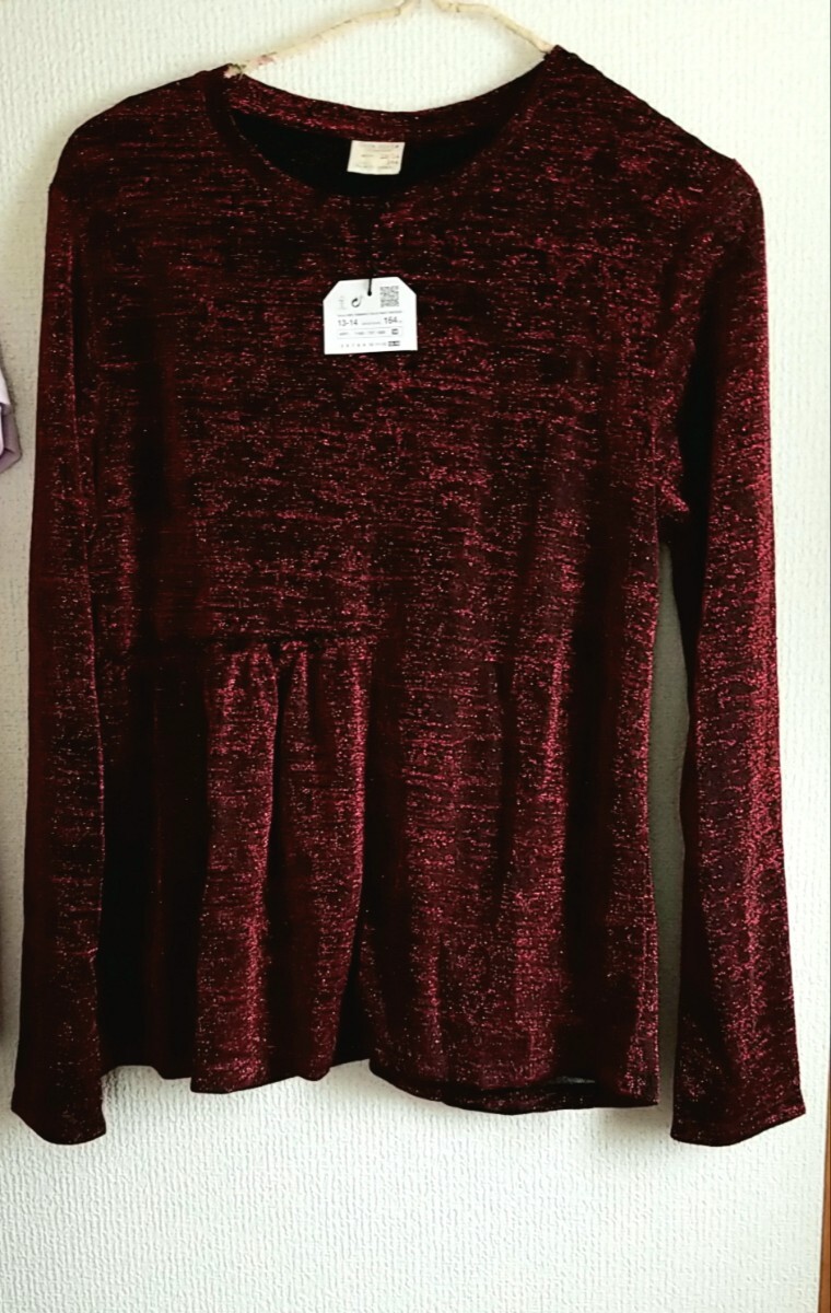 ZARA ZARAGIRL 赤のラメ アシメトップス フォーマル クリスマス 大人S可拍卖