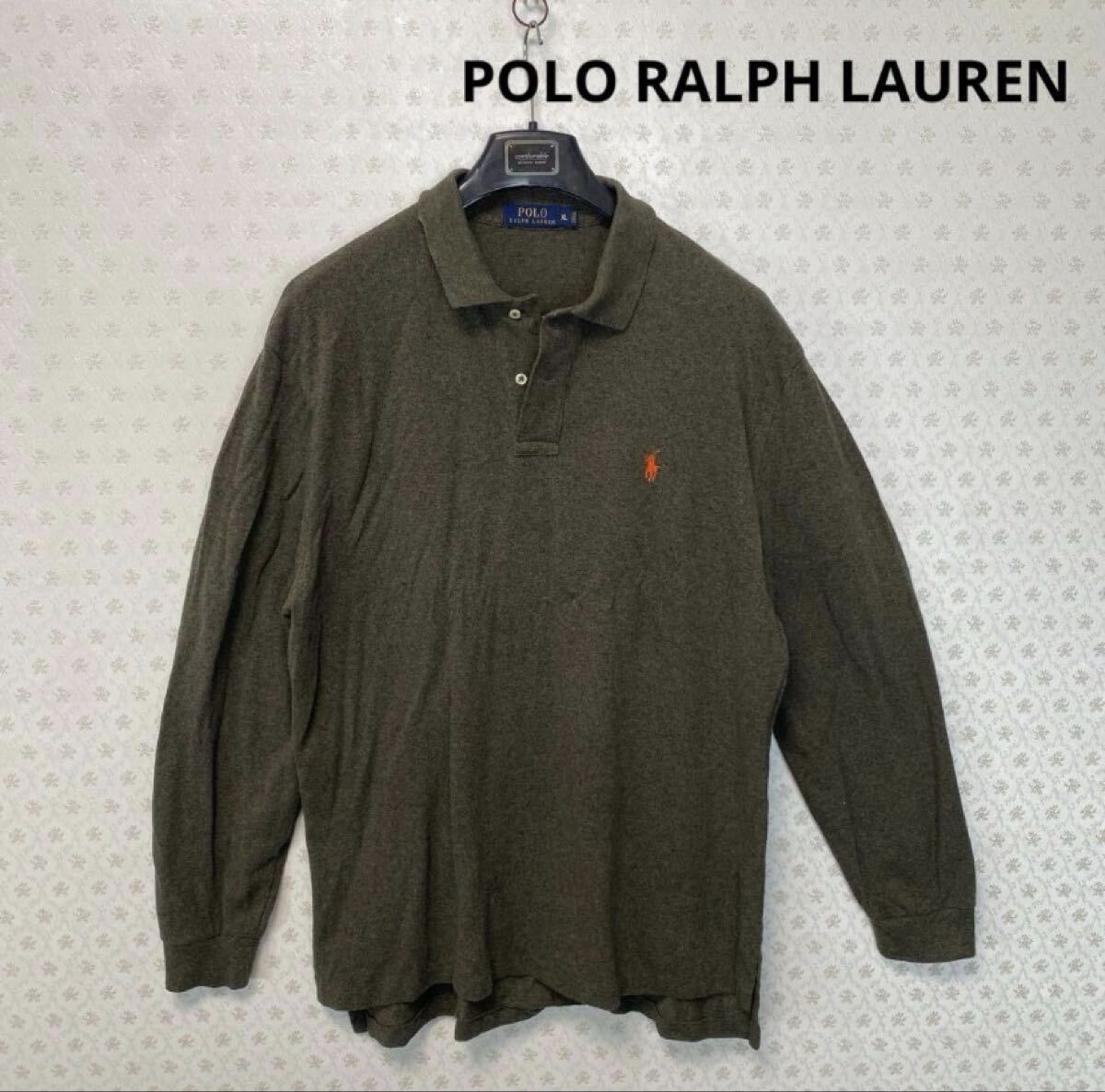 良品 ポロラルフローレン メンズ 長袖ポロシャツ メンズ XL オリーブグリーン POLO RALPH LAUREN拍卖