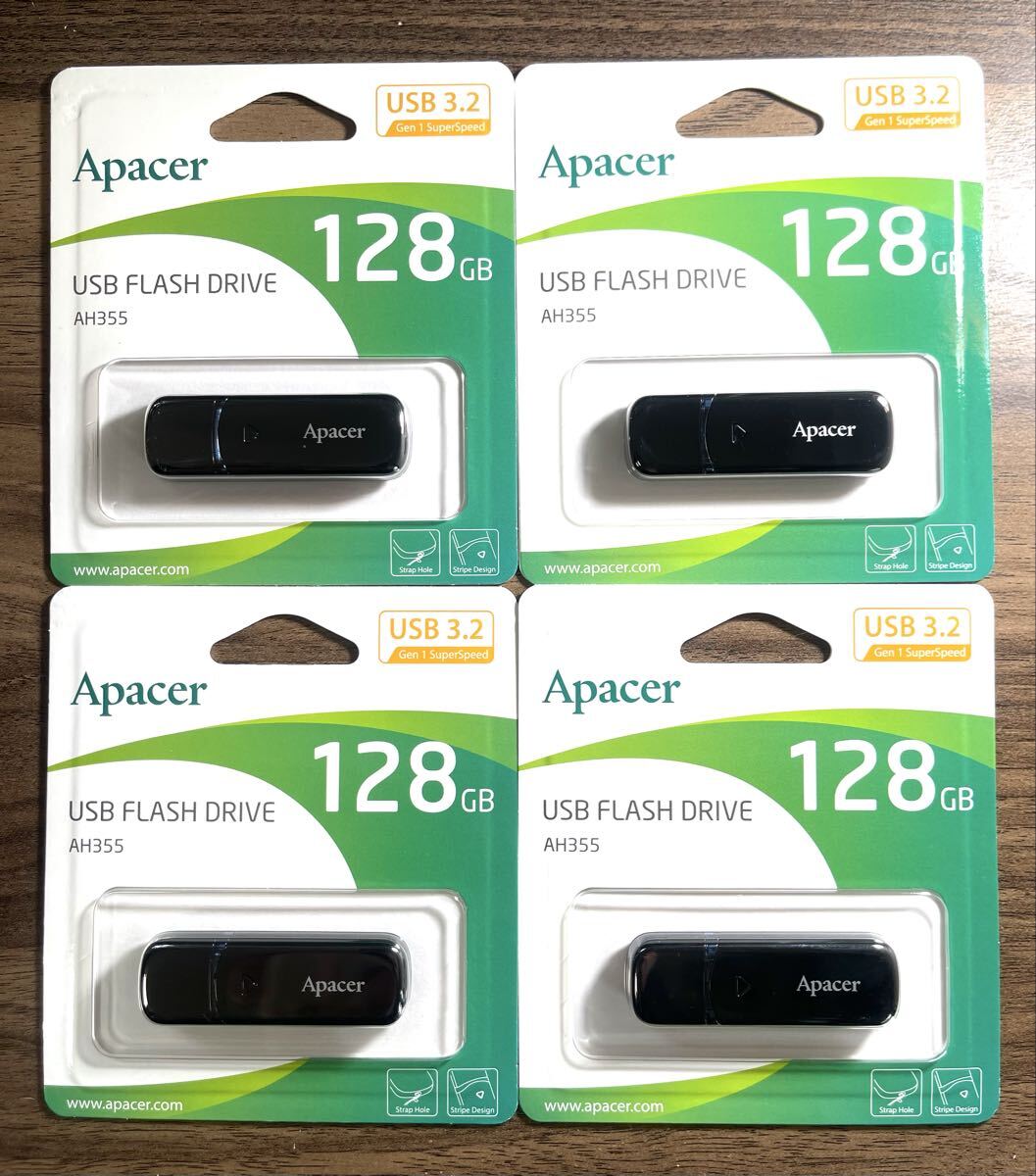 USBメモリー128GB 3.2 Apacerブランド キャップ式【4個セット】拍卖
