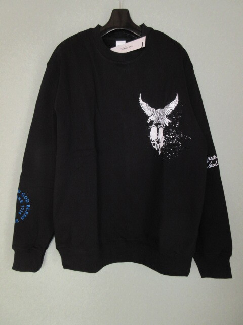 送料無料 人気完売サイズ 黒 XXL 2XL CRIMIE クライミー イーグル スカル クルーネックスウェット トレーナー 正規品 新品未使用タグ付き拍卖