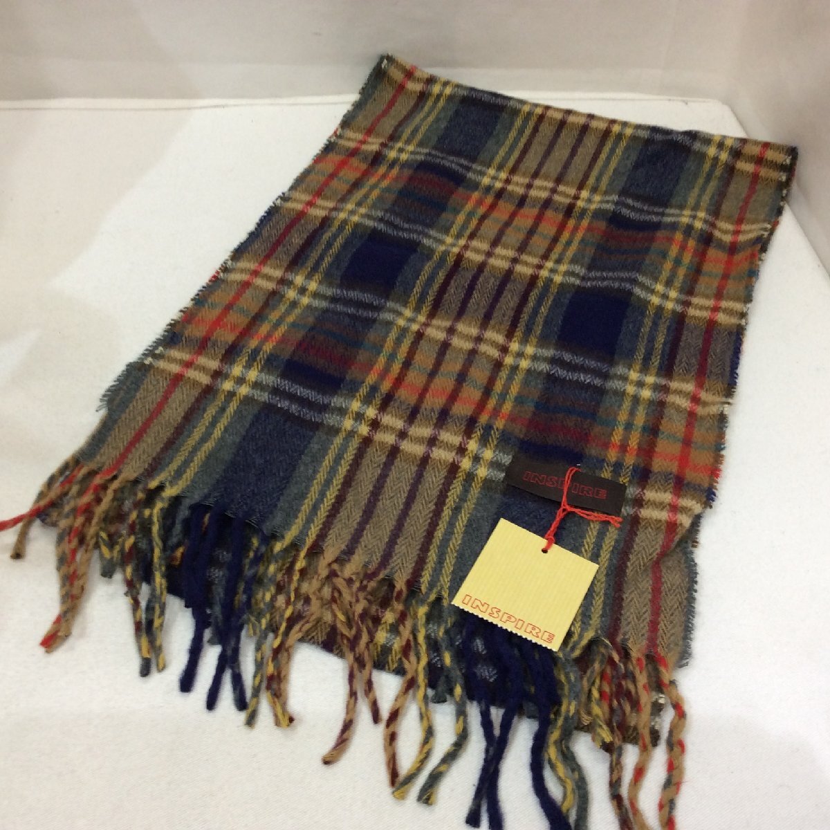 未使用☆INSPIRE インスパイア マフラー チェック柄 イタリア製【クリックポスト可】拍卖