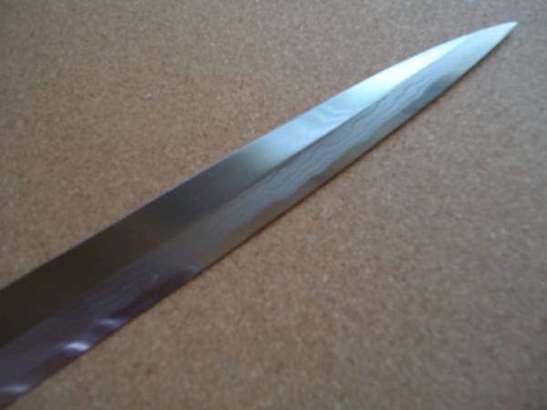 ふぐ引き!鍛造炭焼きダマスカス 青鋼多層鋼柳 240拍卖