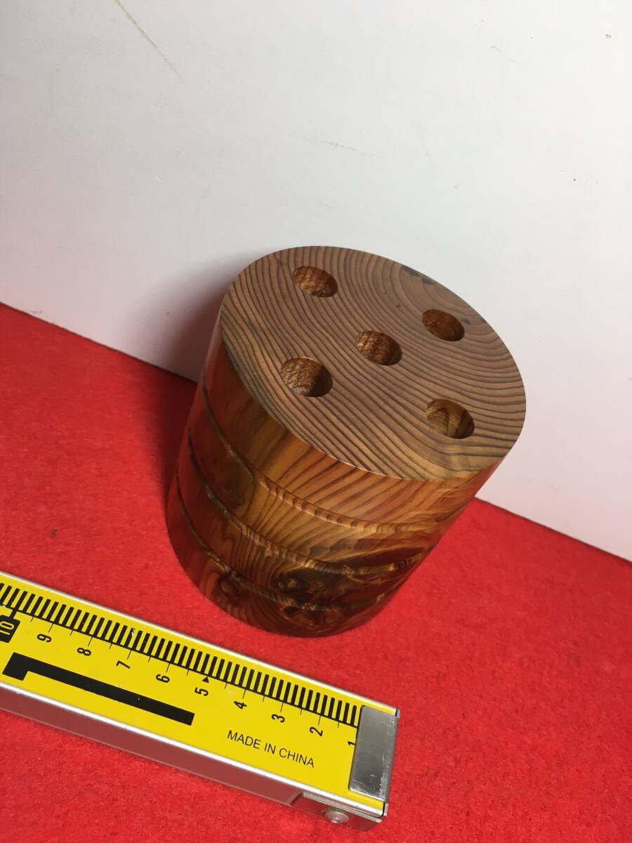 133 鉛筆立て ペン立て スタンド 銘木屋久杉工芸品 インテリア家具 世界遺産拍卖
