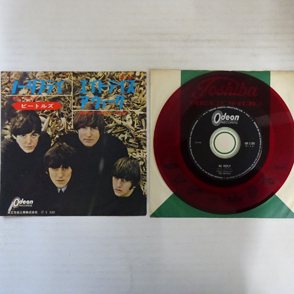 19005150;【国内盤/ODEON/東芝赤盤/7inch】ビートルズ / ノー・リプライ / エイト・デイズ・ア・ウィーク拍卖