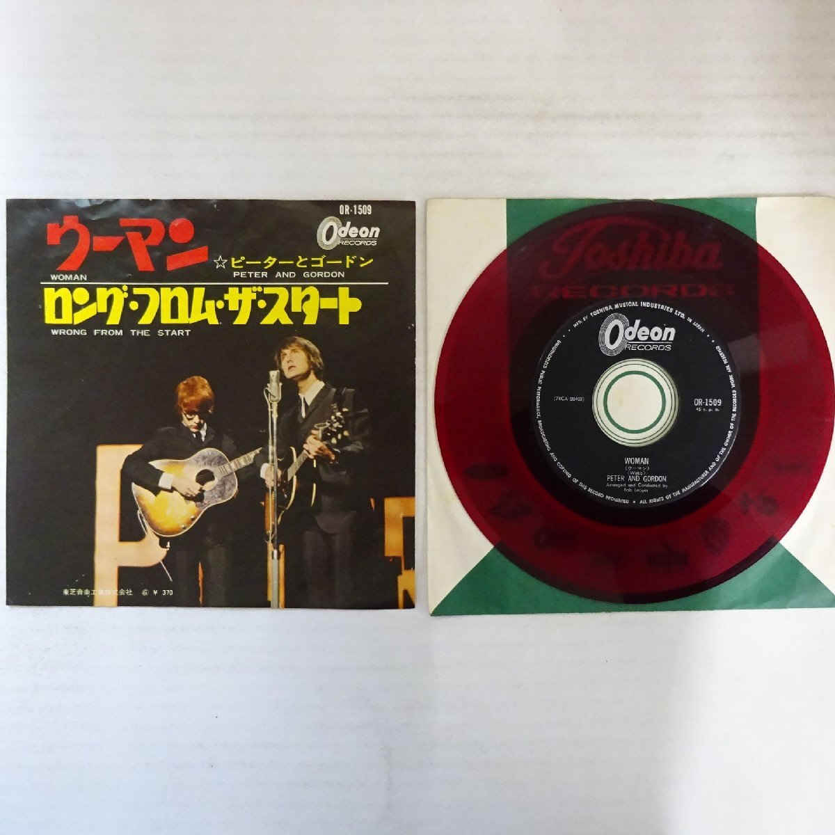 19005078;【国内盤/東芝赤盤/7inch】ピーターとゴードン / ウーマン / ロング・フロム・ザ・スタート拍卖