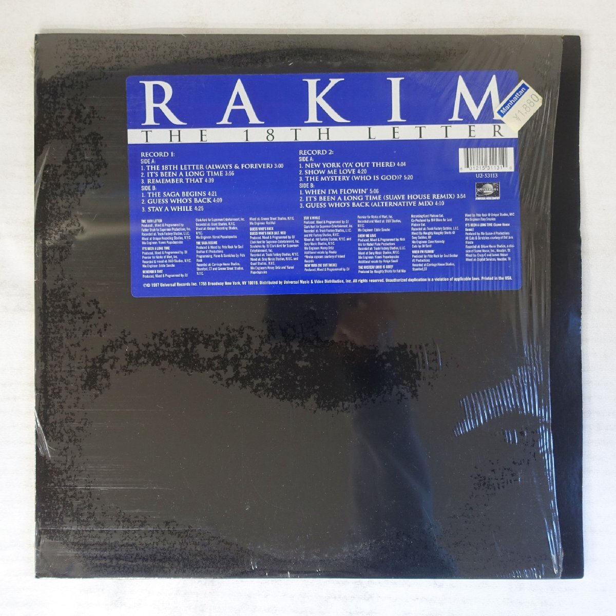 11247227;【US盤/シュリンク/2LP】Rakim (DJ Premier, Pete Rock 他 参加) / The 18th Letter拍卖