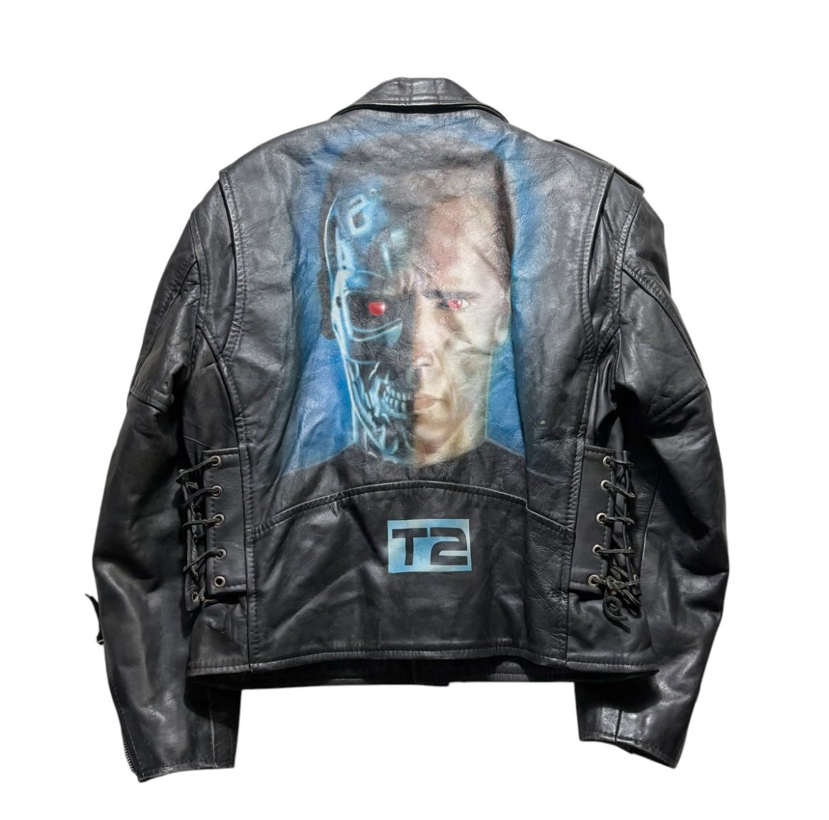 L.A.Roxx(エル エー ロックス)× ターミネーター2(1991年公開) シュワルツェネッガー ヴィンテージ ダブル レザージャケット拍卖