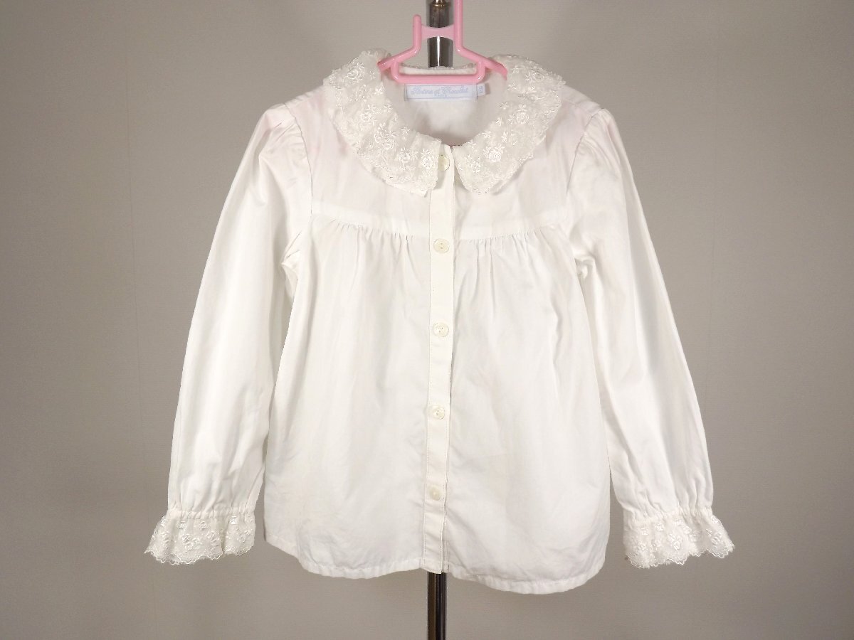 Tartine et Chocolat (タルティーヌエショコラ) 襟レース シャツ 子供服 110サイズ 送料無料拍卖