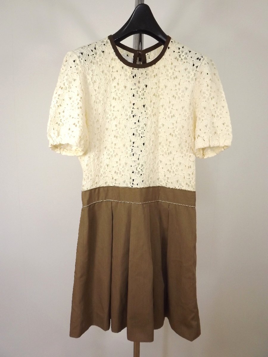 OSSA MONDO(オッサモンド)× Ray BEAMS(レイビームス)日本製 レース編み ワンピース サイズ38 定価45000円拍卖