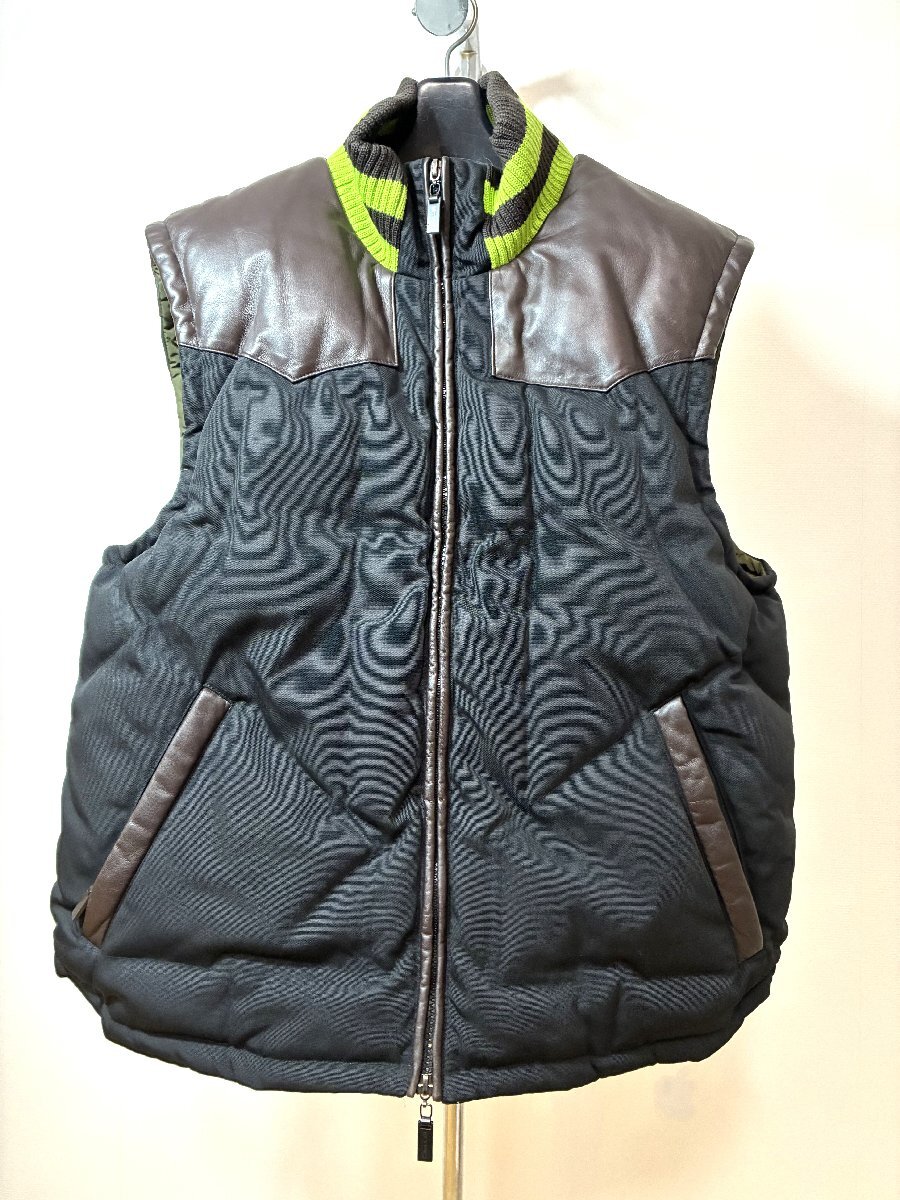 ETRO (エトロ) メンズ ラムレザー使い ダウンベスト XL拍卖
