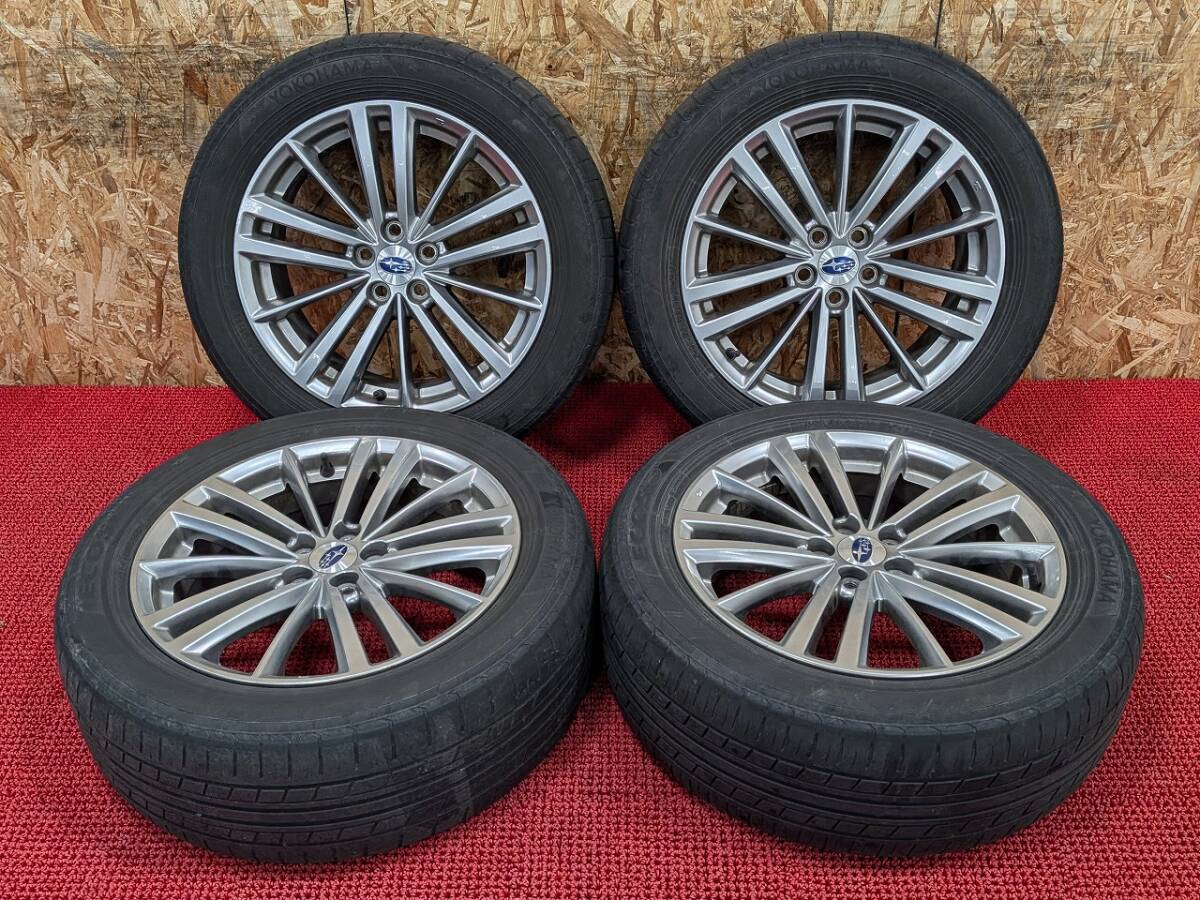 2020年 SUBARU スバル 純正AW 17×7J OFF48 PCD100 5H ヨコハマ YOKOHAMA ECOS ES31 215/55R17 アウトバック等に 売切!!拍卖