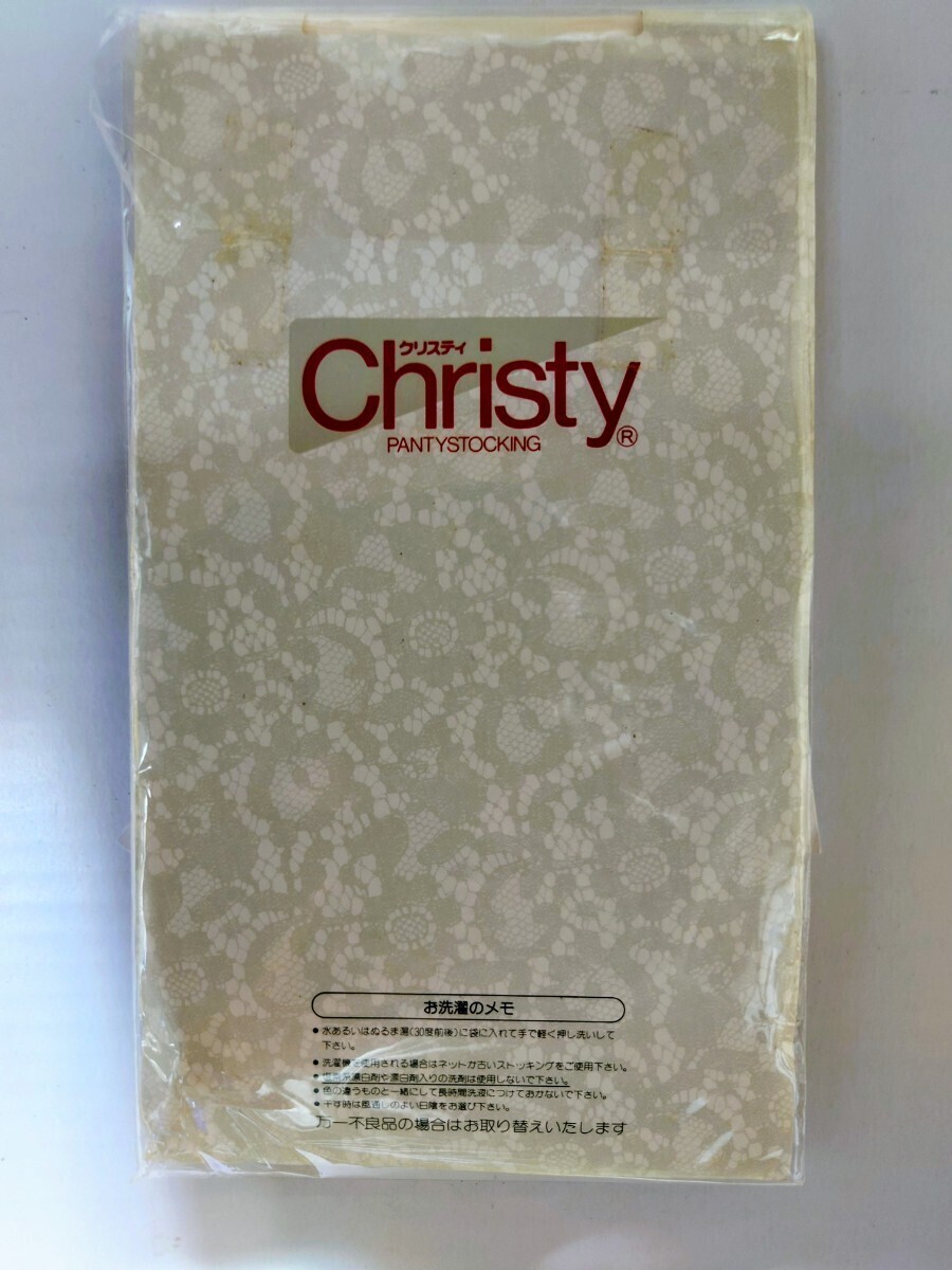 11 クリスティ サポートタイプ 左足ワンポイント刺繍リボン シルバーホワイト(429) S〜L パンティーストッキング 日本製拍卖