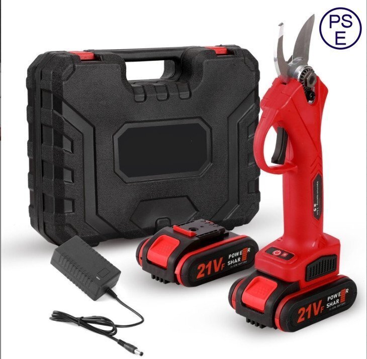 新型電動ハサミ 充電式 切断直径30mm 庭木/枝切り/果樹用/電線/ケーブルなど 剪定鋏 電池2個 (a120)拍卖