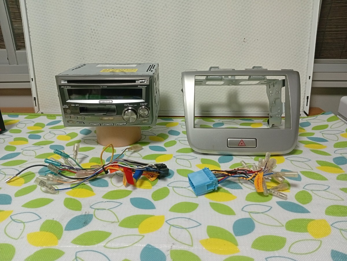 動作確認済/ワゴンR MH23S オーディオパネル カロッツェリア FH-P040 CDプレーヤー カセットデッキ CD カセット WMA MP3 オーディオ 拍卖