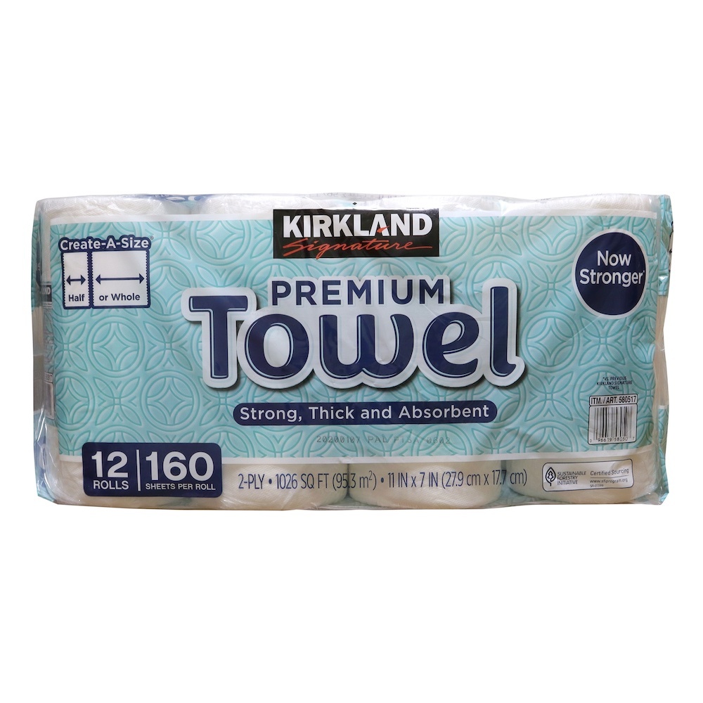 【160シート】 KIRKLAND カークランド プレミアム ペーパータオル 160シート 12ロール キッチンペーパー拍卖