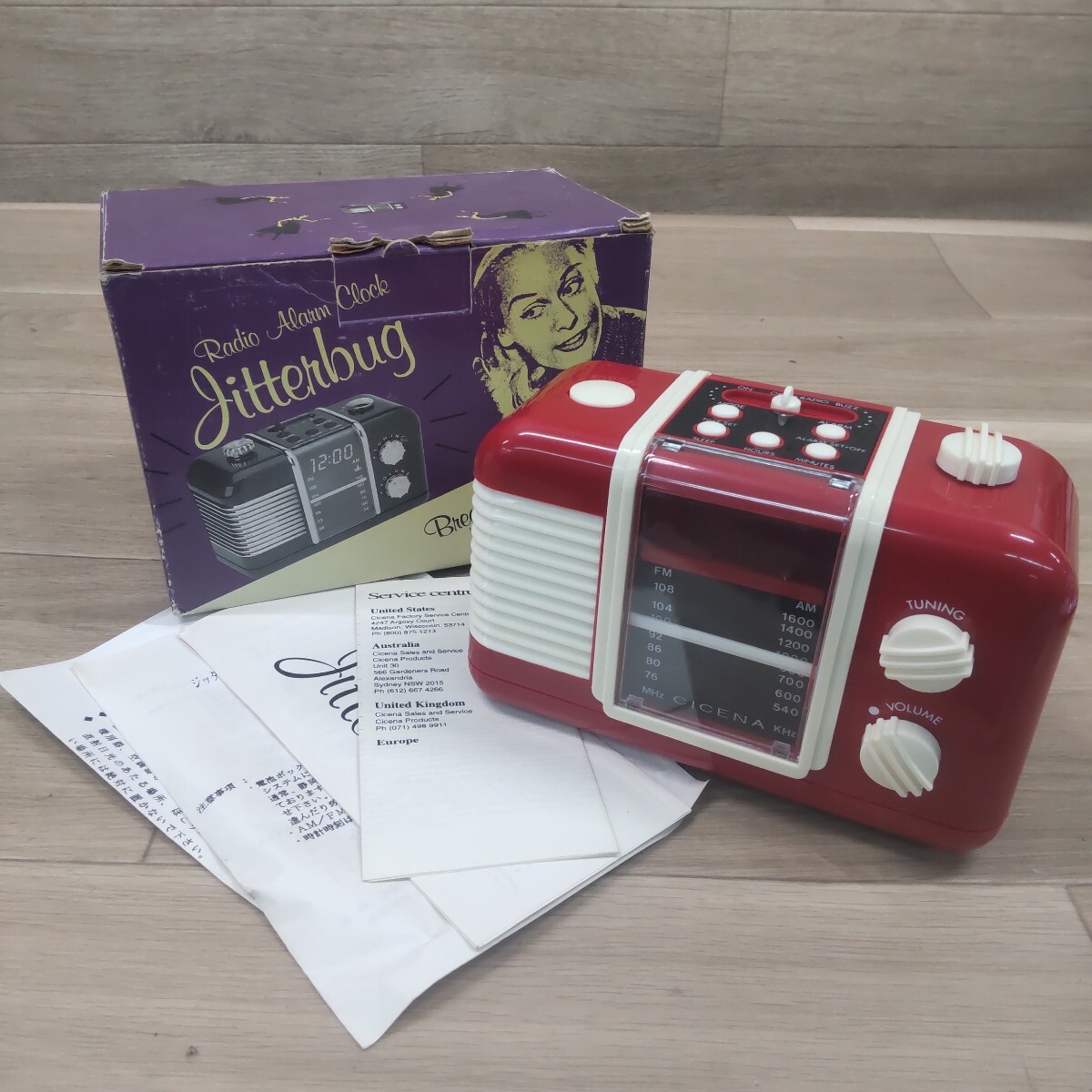 LMS-20251114-1125 ペニージャパン ラジオ オーディオ機器 昭和レトロ AM FM レッド 簡易動作確認済み拍卖