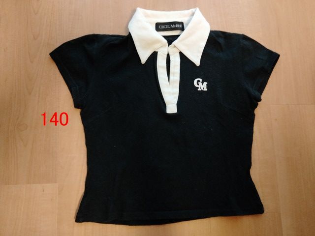 140 CECIL McBEE 半袖 トップス ポロシャツ Tシャツ 黒 女の子 女児拍卖