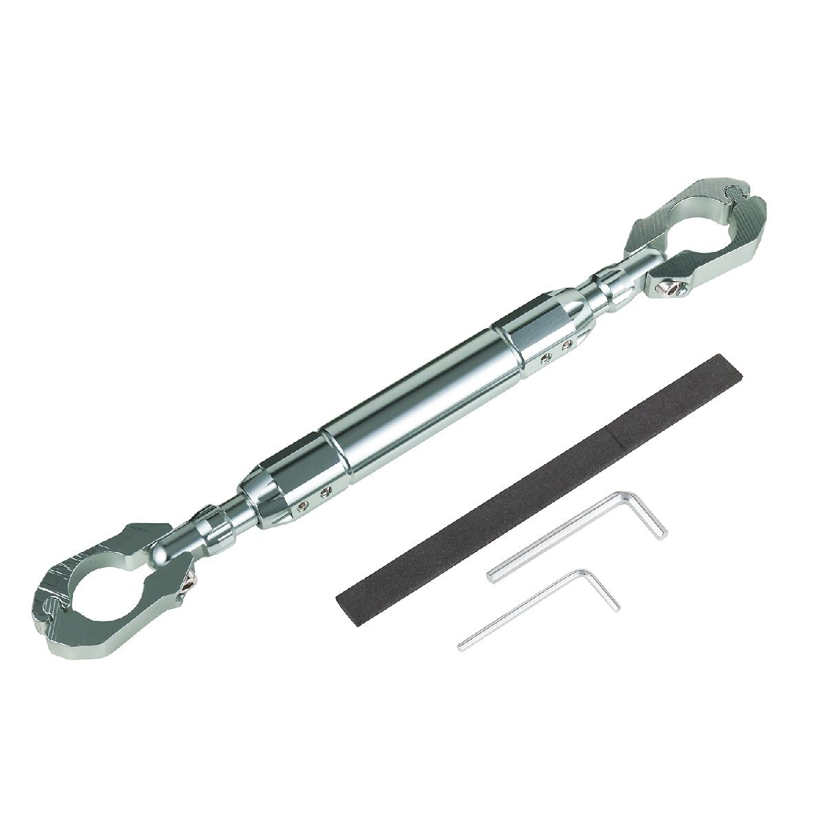 ハンドルブレース チタングレー 汎用 カスタム クランプバー φ22-25mm バイク オートバイ 振動軽減 ハンドル アルミ バイクパーツセンター拍卖