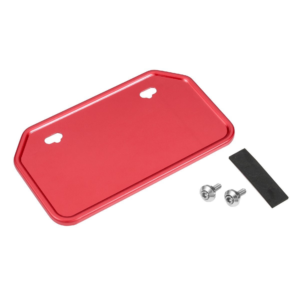 バイク ナンバープレートベース ナンバープレートホルダー バイク用 山型 赤 レッド 50cc~124cc バイクパーツセンター拍卖