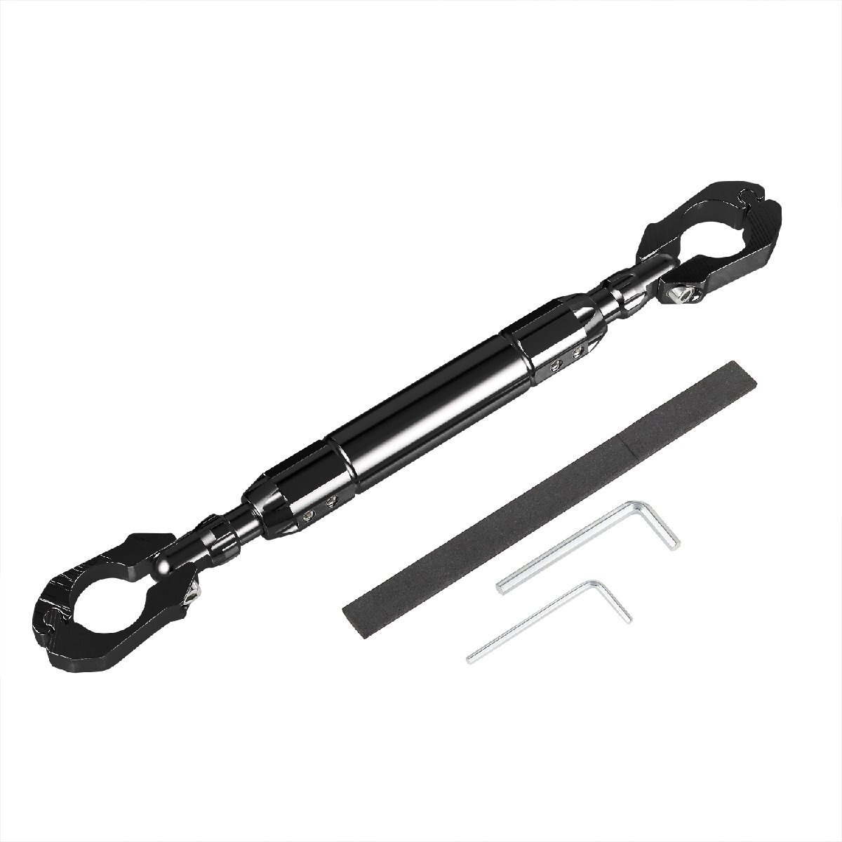 ハンドルブレース ブラック 黒 汎用 カスタム クランプバー φ22-25mm バイク オートバイ 振動軽減 ハンドル アルミ バイクパーツセンター拍卖