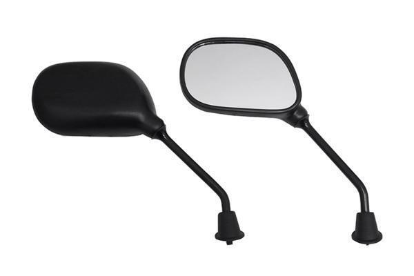 楕円ミラー左右セット 8mm ホンダ原付スクーター 黒 新品 楕円 ミラー バイクパーツセンター拍卖