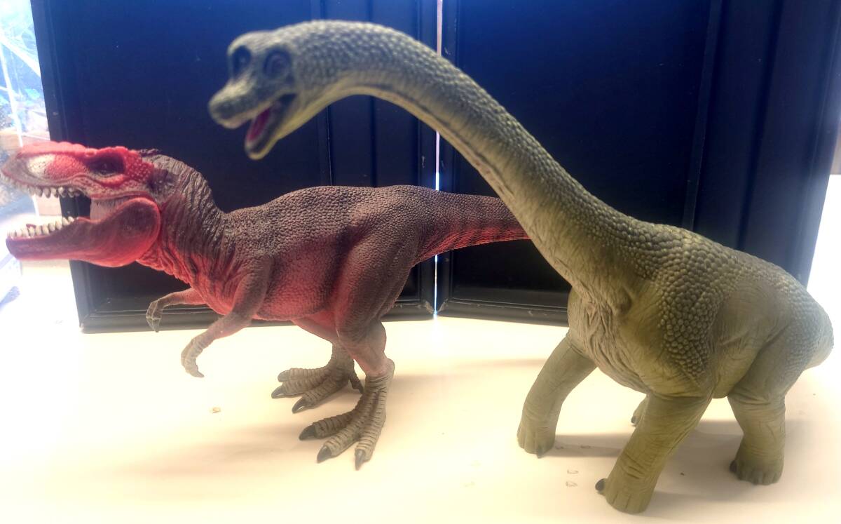映画館購入 恐竜 フィギュア 全2体 シュライヒ ティラノサウルス T-REX 赤×茶 ブラキオサウルス ジュラシックパーク ジュラシックワールド拍卖
