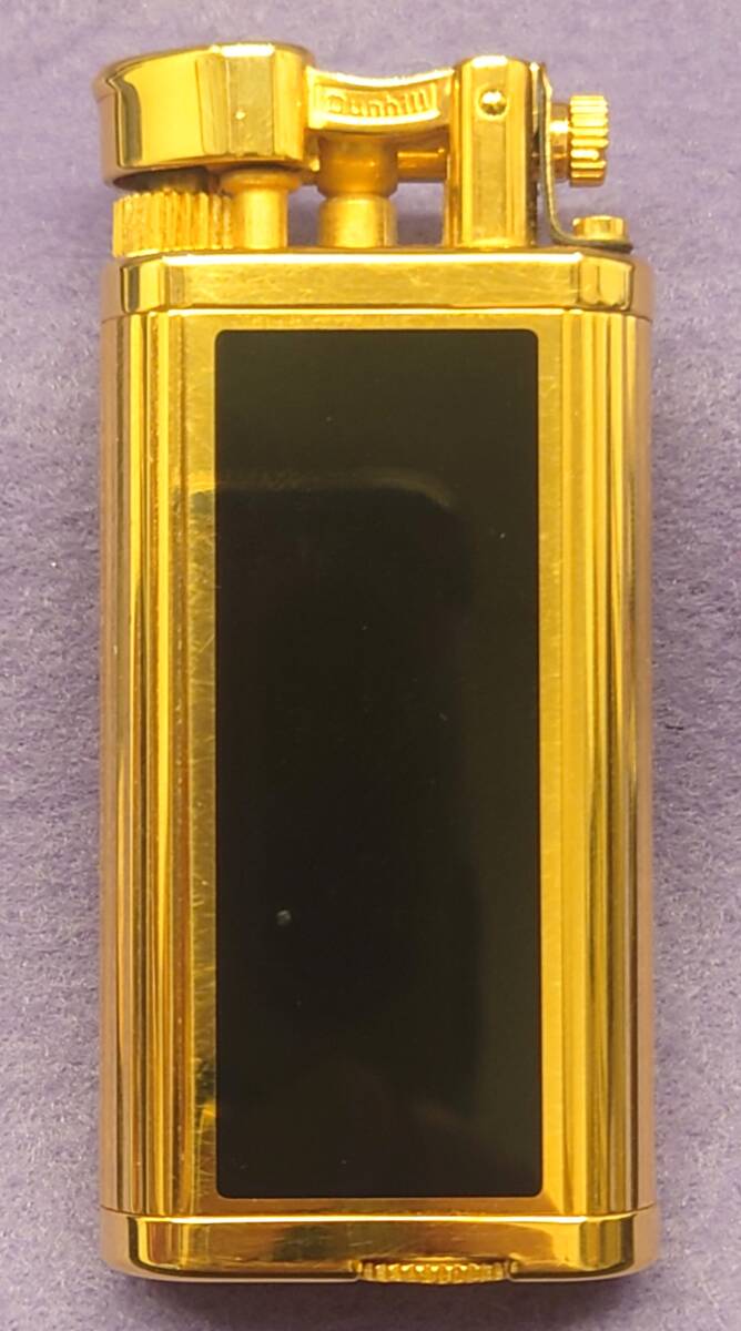 【ローラー回ります】 dunhill ダンヒル ユニーク バーレイ ガスライター フリント・ローラー式 349656 ゴールド × ブラック拍卖