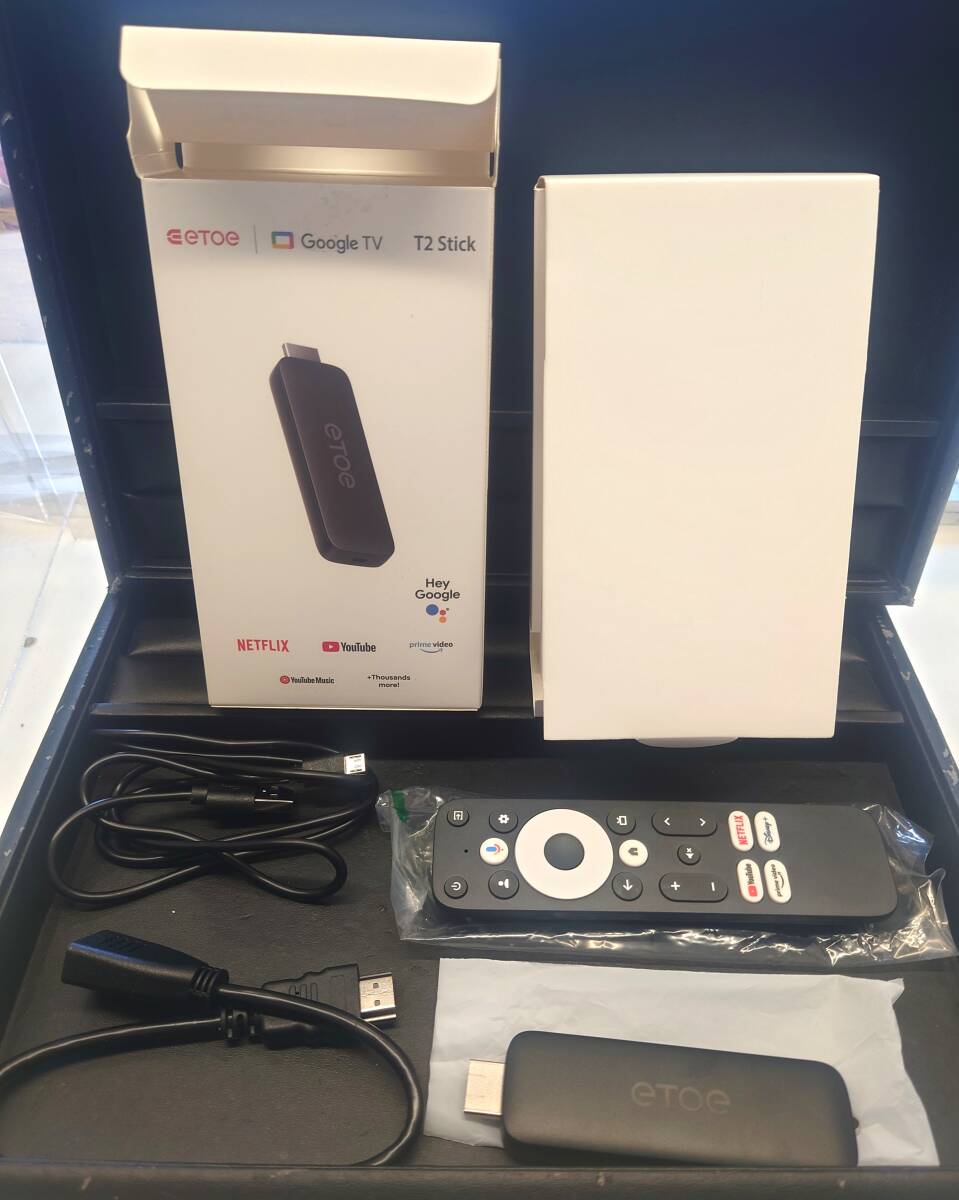 【稼働確認済み】 ETOE Google TV ボックス T2 Stick D2861 Wi-Fi 対応サービス: Netflix, YouTube, Prime Video, YouTube Music 拍卖