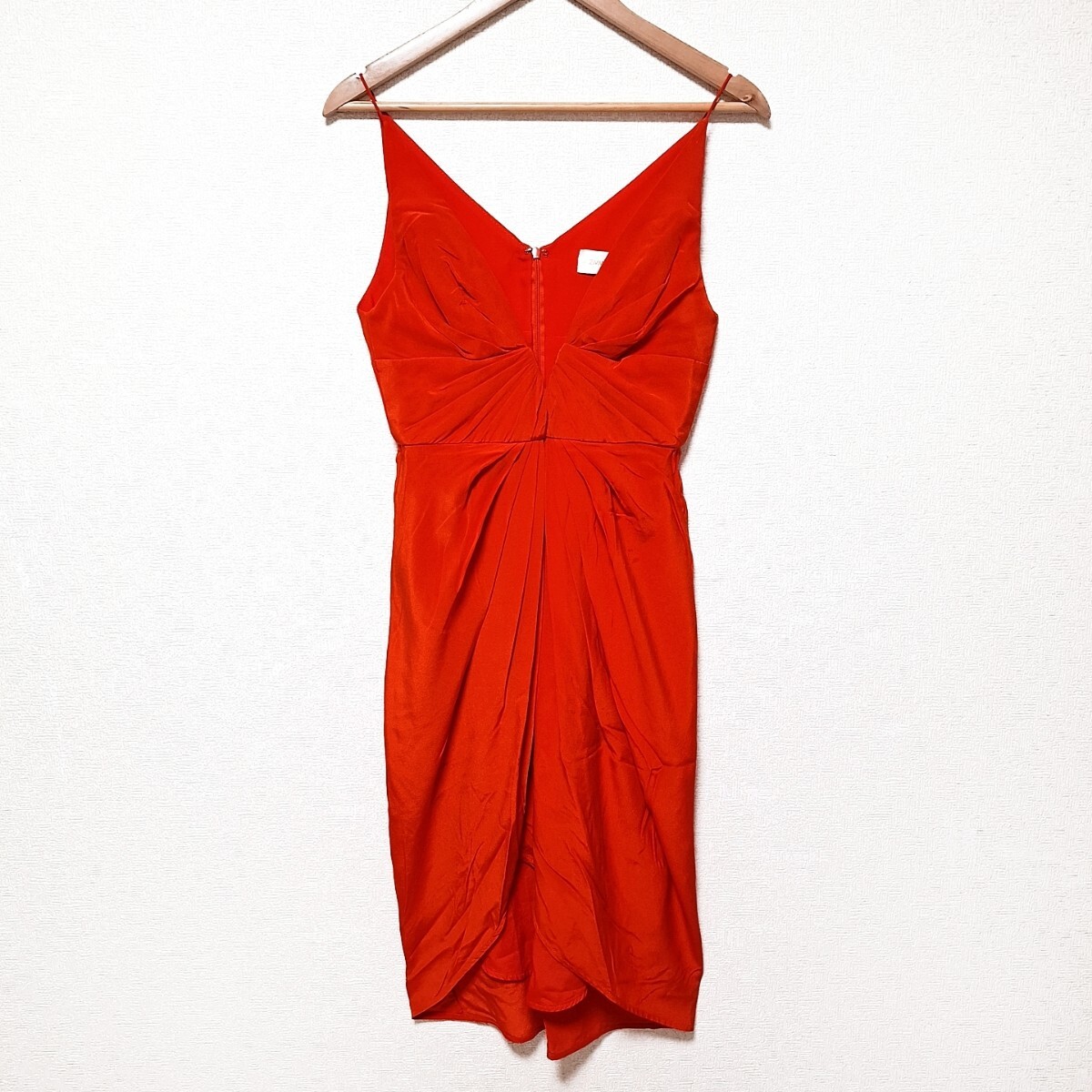 W959【ZIMMERMANN】ジマーマン シルクドレス ワンピース パーティー 発表会 コクーン 大人 上品 きれいめ レッド レディース 1(S相当)/ee拍卖