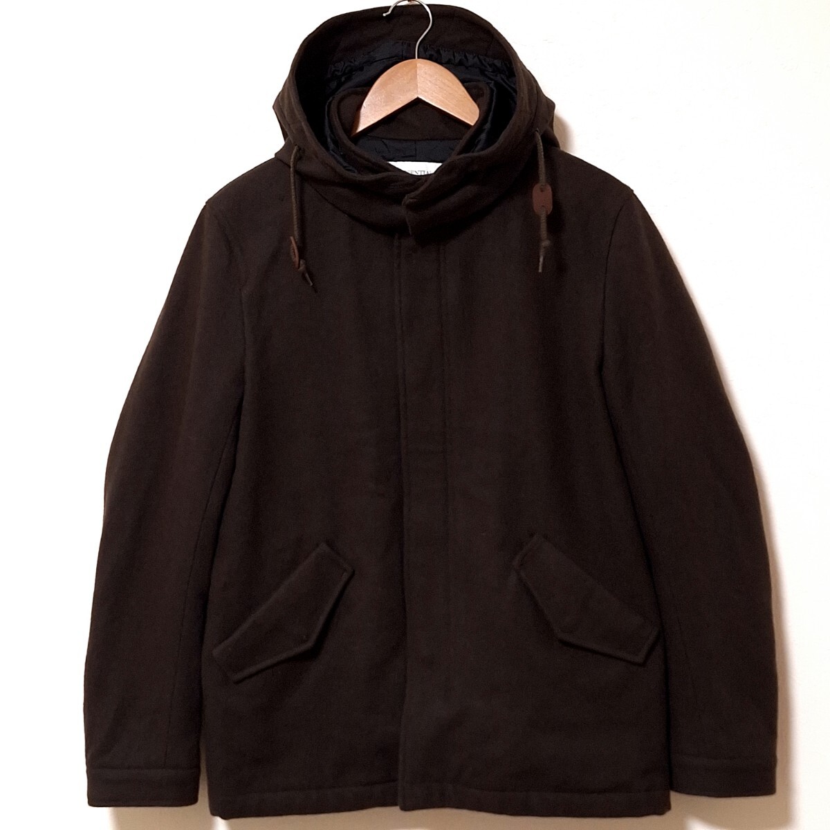 W1048【ESSENTIAL GARMENT】エッセンシャルガーメント MEN'S BIGI フード付き ジャケット ダークブラウン メンズ サイズLL/QQ拍卖