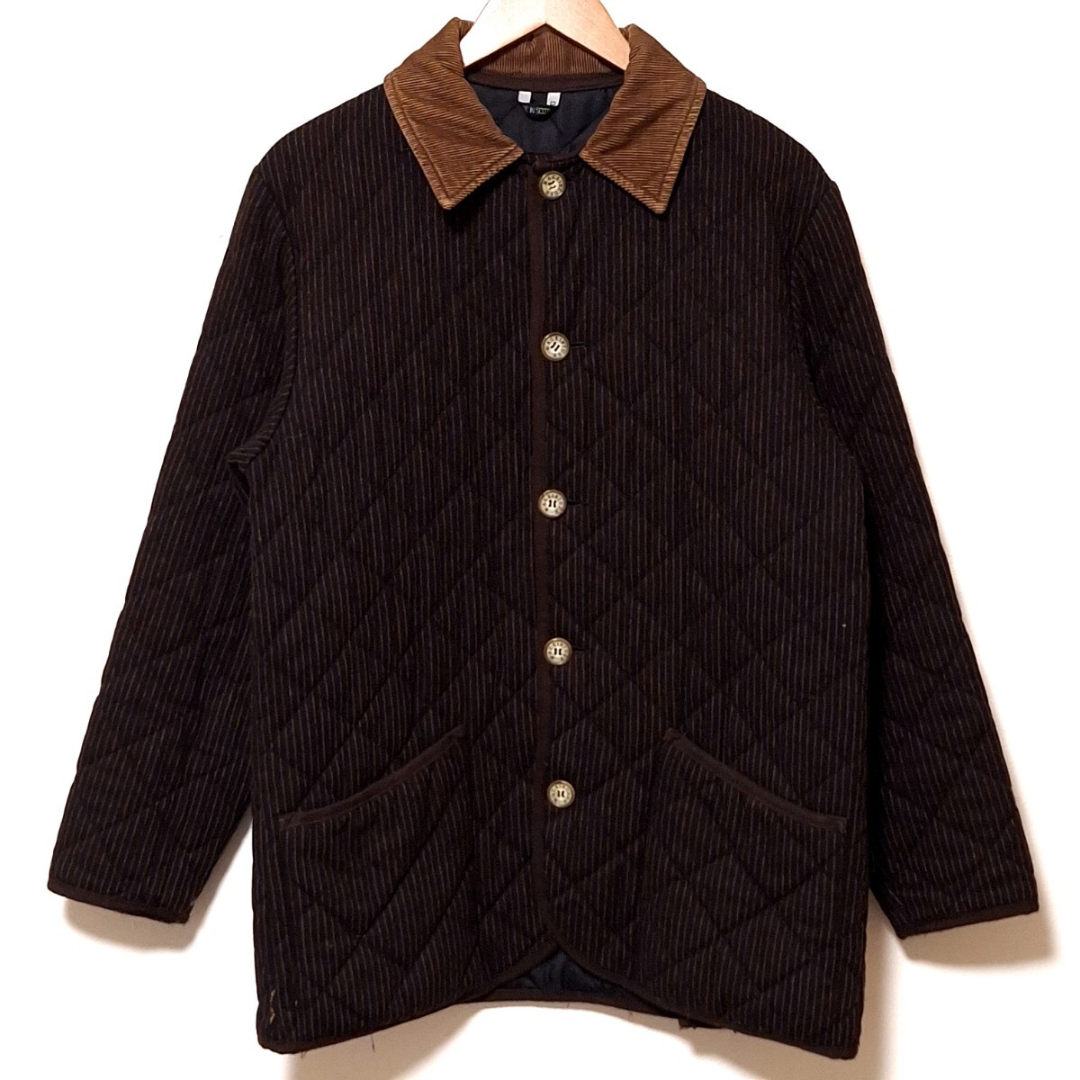 W1083【MACKINTOSH】マッキントッシュ 中綿キルティング ジャケット コーデュロイ スコットランド製 ブラウン メンズ サイズ38(S相当)/QQ拍卖