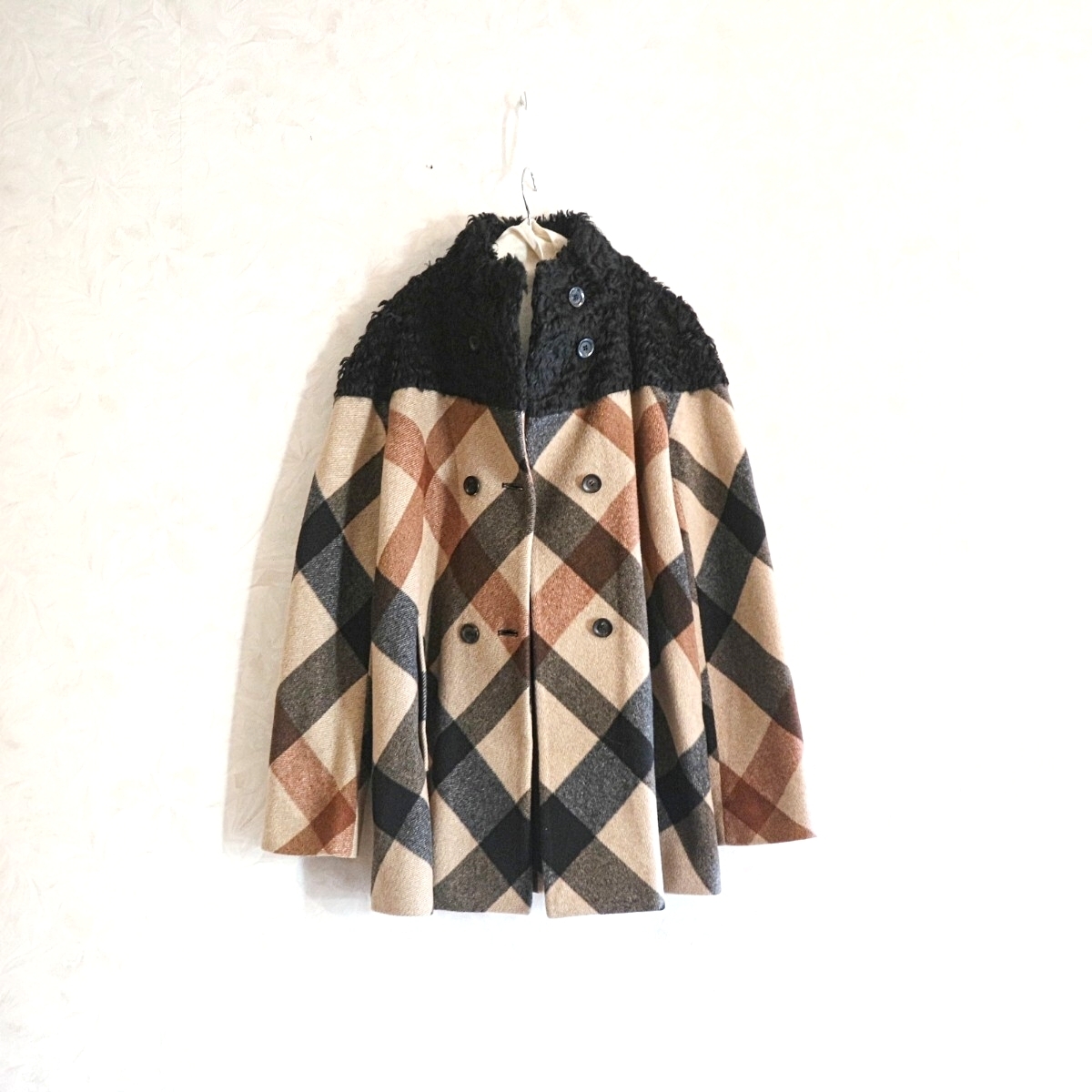 新品同様★DAKS ダックス ★Italy製★ウール ハウスチェック コート size 38/M相当拍卖