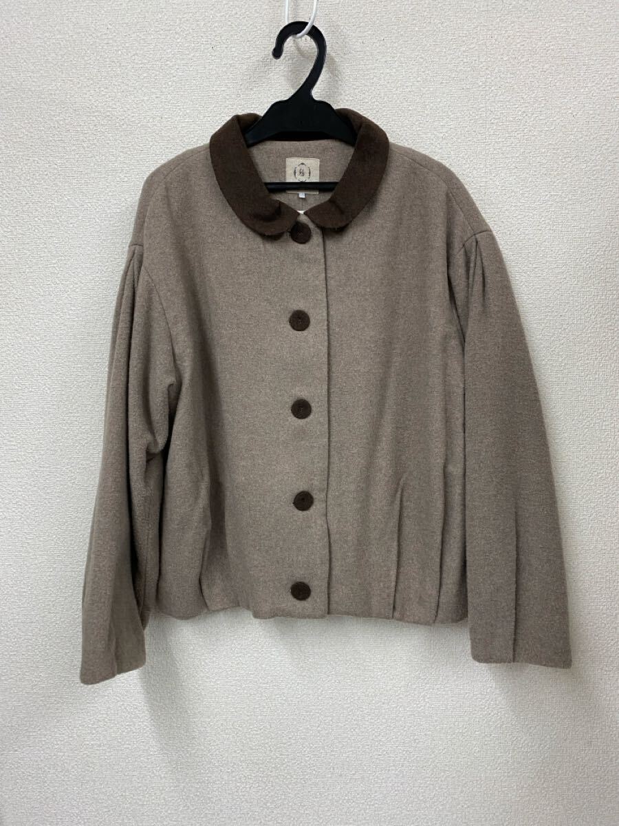 ♪ 送料無料 サマンサモスモス Samansa Mos2 blue 配色襟 ショートジャケット サイズF拍卖