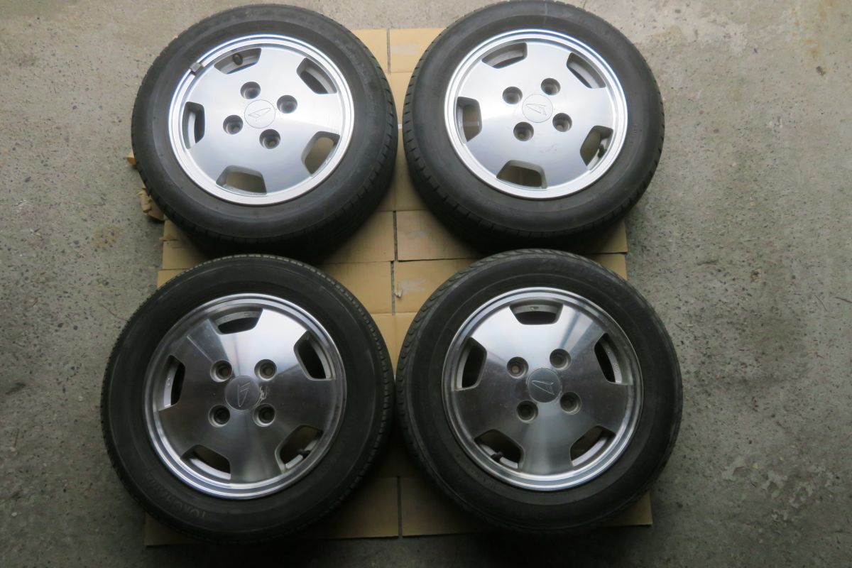 【ジャンク】ダイハツ純正アルミホイール 13インチ 4本セット ★155/65R13タイヤ付き 部品取り・リペアベース拍卖