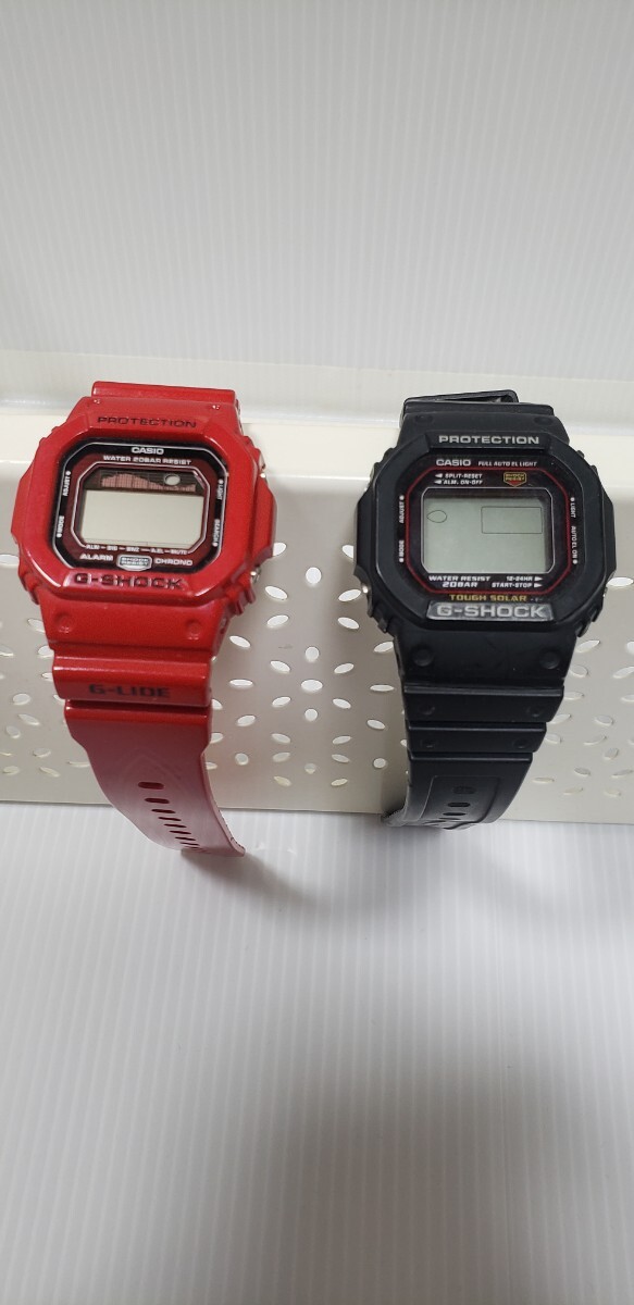訳あり ジャンク CASIO G-SHOCK ジーショック 赤 黒 2点まとめ売り 発送60拍卖