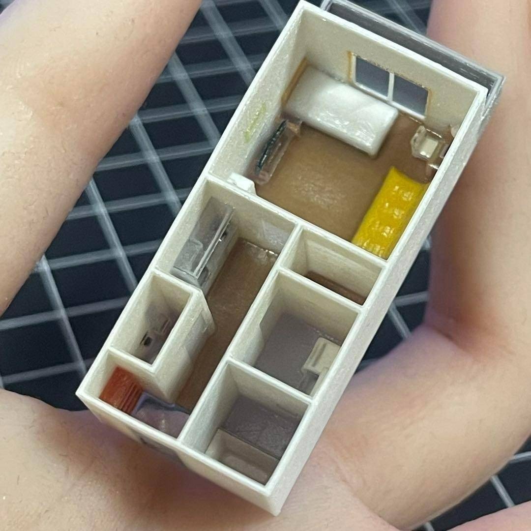 ミニチュア ワンルームマンション 1/200 ジオラマ ドールハウス 住宅模型拍卖