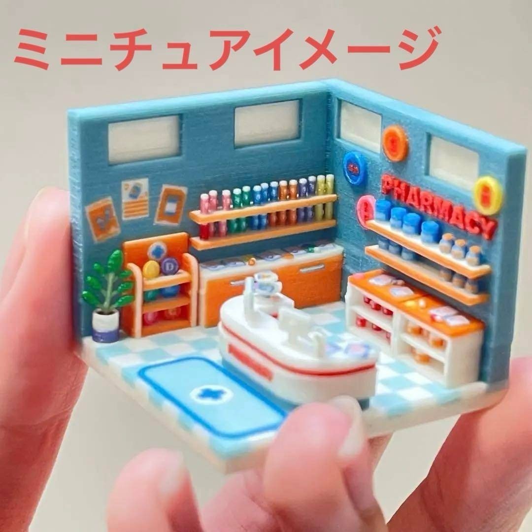 ミニチュア ミニミニドールハウス ドールハウス 住宅模型 薬局 HOゲージ ストラクチャー 完成品 ジオラマ ミニチュアイメージ 拍卖