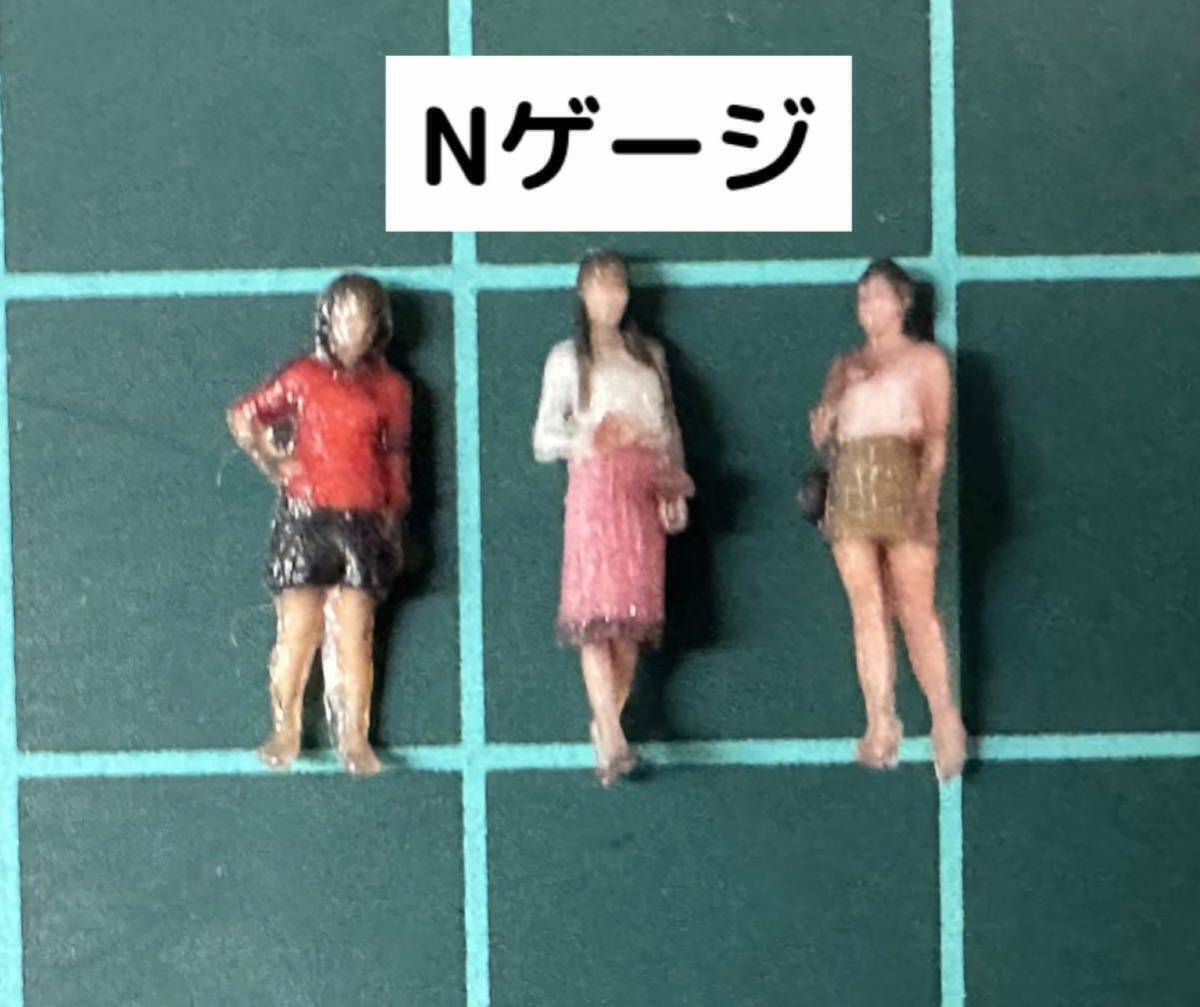 Nゲージ★フィギュア3体★ミニチュア★ジオラマに★1/64より小★鉄道模型★レイアウトに★リアルフィギュア★完成品★ミニチュアイメージ拍卖