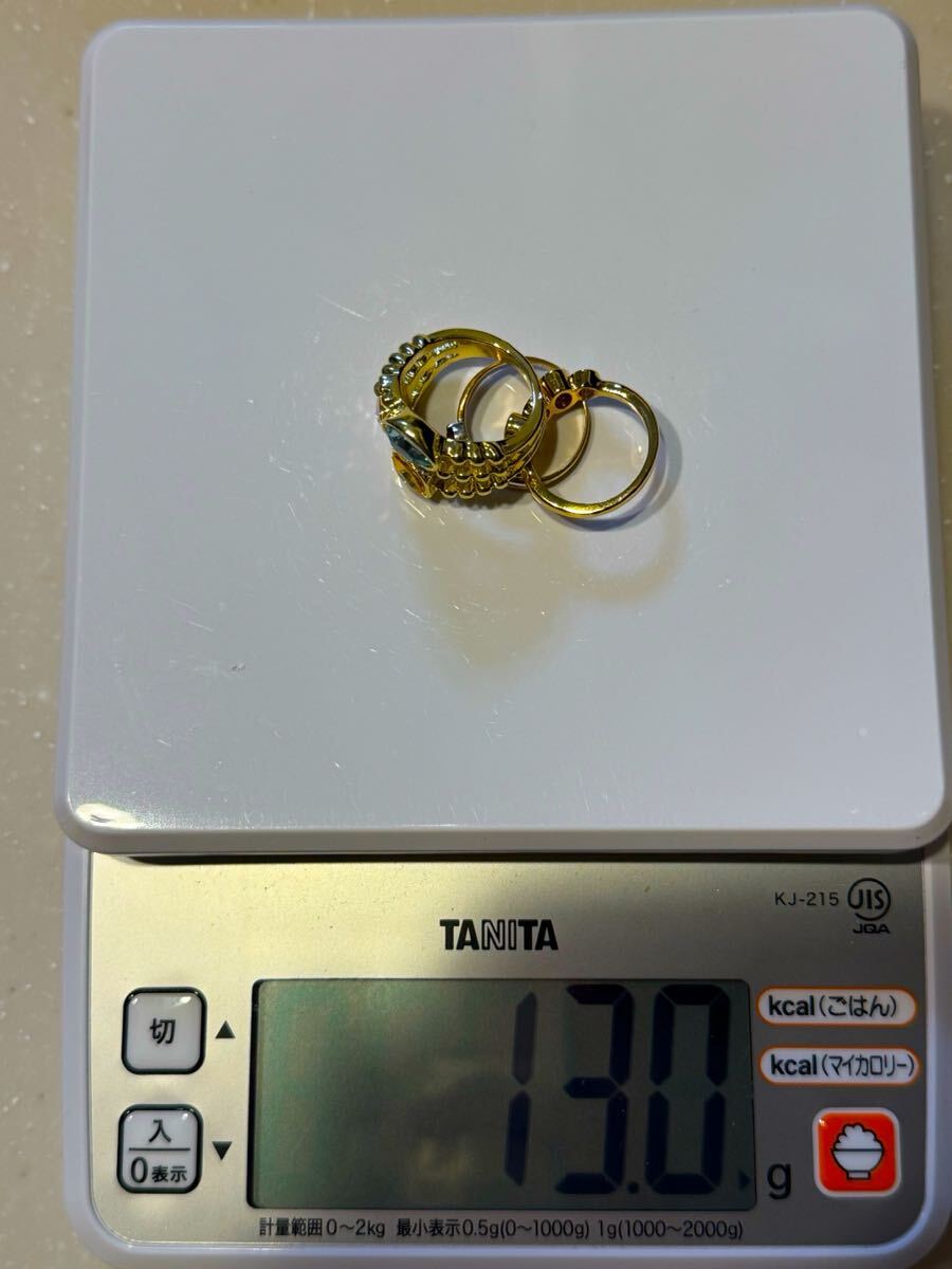 遺品整理 指輪 リング アクセサリー ゴールド ホワイトゴールド 刻印 まとめ売り ルビーカラー ペリドットカラー ブルートパーズカラー拍卖