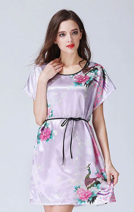 未使用 発表会 イベント フリ- F シルク混 スカ-フ生地 花柄 チュニック ワンピース (OPN3789)拍卖