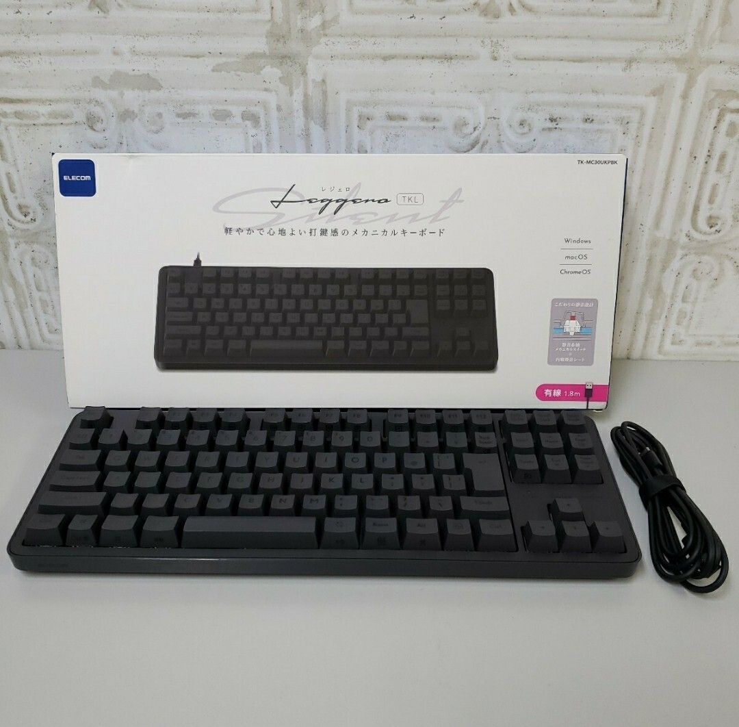 711y1007★エレコム メカニカルキーボード Leggero 静音 有線 テンキーレス Nキーロールオーバー対応 5000万回高耐久TK-MC30UKPBK拍卖
