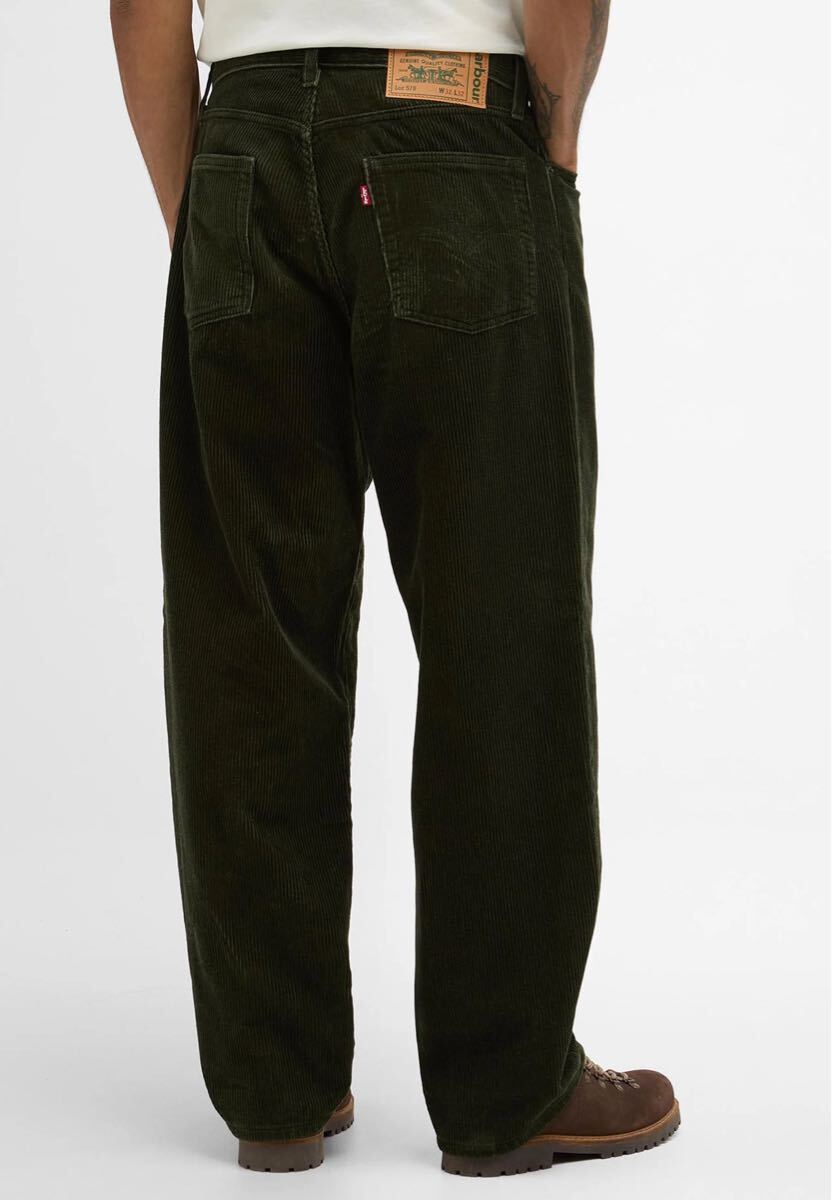 LEVI'S x Barbour 578 Pleated Pant Olive 新品未使用 サイズ36 コーデュロイ リーバイス バブアー W36拍卖