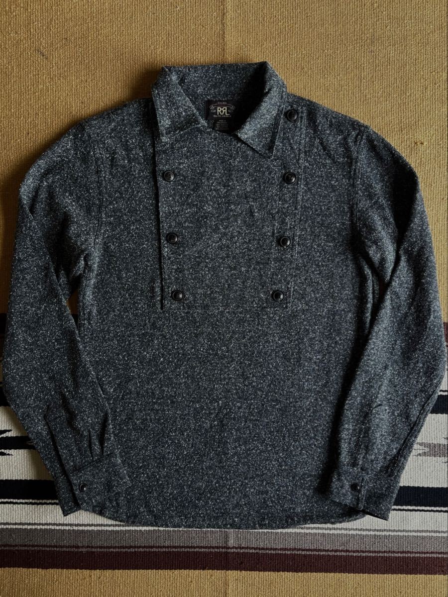 傑作 RRL Bib Front Jaspe Pullover Shirts “S” 黄金期の激レアなシャツ 杢色 1950年代 (ラルフローレン ビンテージ拍卖