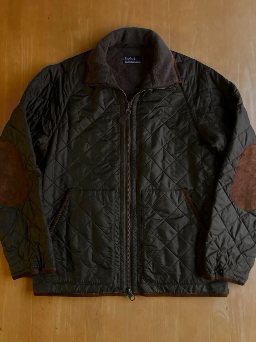 ラルフローレン エルボーパッチキルティングジャケット L フリースライニング インパクト21 ポロ (黄金期の逸品 RRL拍卖